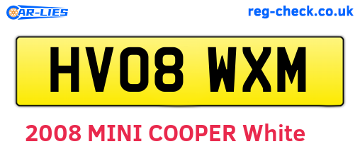 HV08WXM are the vehicle registration plates.