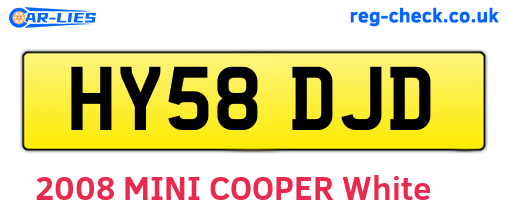 HY58DJD are the vehicle registration plates.