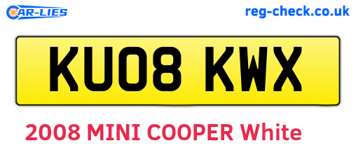 KU08KWX are the vehicle registration plates.
