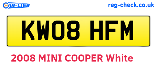 KW08HFM are the vehicle registration plates.