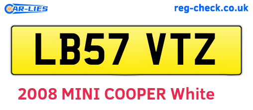 LB57VTZ are the vehicle registration plates.