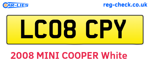 LC08CPY are the vehicle registration plates.