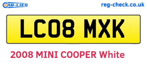 LC08MXK are the vehicle registration plates.