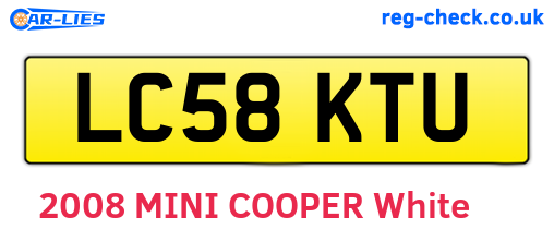 LC58KTU are the vehicle registration plates.