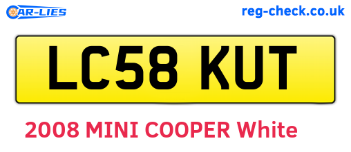 LC58KUT are the vehicle registration plates.