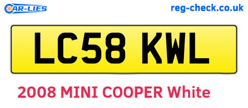 LC58KWL are the vehicle registration plates.