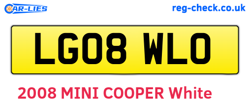 LG08WLO are the vehicle registration plates.