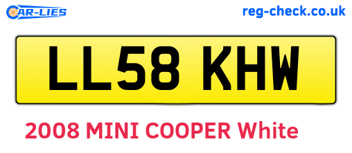 LL58KHW are the vehicle registration plates.