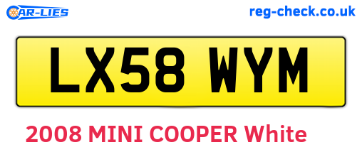 LX58WYM are the vehicle registration plates.
