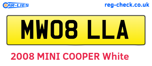 MW08LLA are the vehicle registration plates.