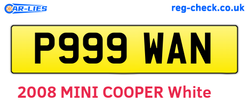 P999WAN are the vehicle registration plates.