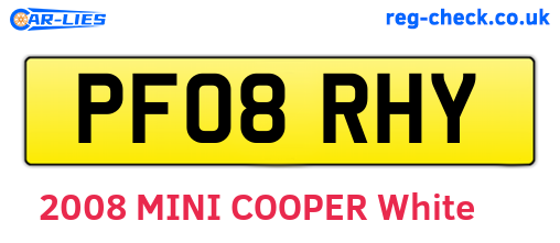 PF08RHY are the vehicle registration plates.