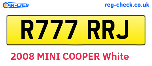 R777RRJ are the vehicle registration plates.