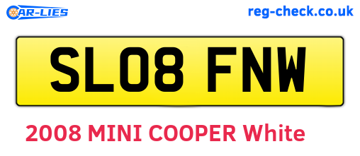 SL08FNW are the vehicle registration plates.
