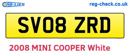 SV08ZRD are the vehicle registration plates.