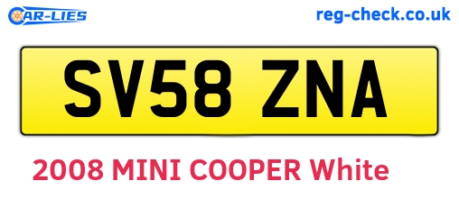 SV58ZNA are the vehicle registration plates.