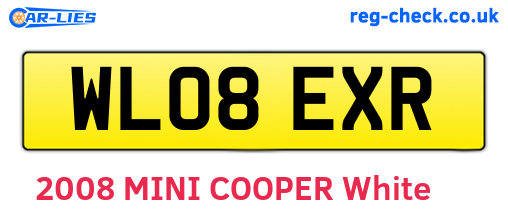 WL08EXR are the vehicle registration plates.