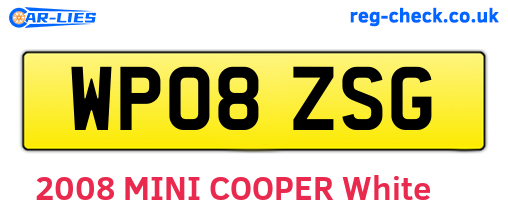 WP08ZSG are the vehicle registration plates.