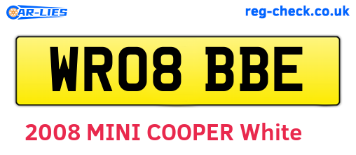 WR08BBE are the vehicle registration plates.