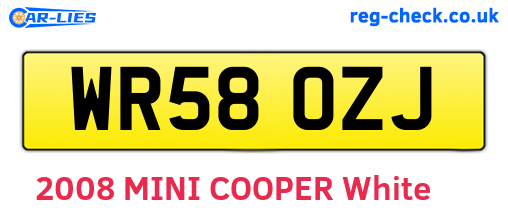 WR58OZJ are the vehicle registration plates.