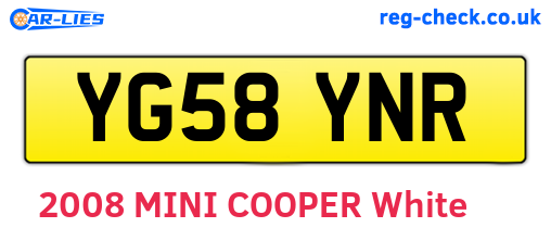 YG58YNR are the vehicle registration plates.