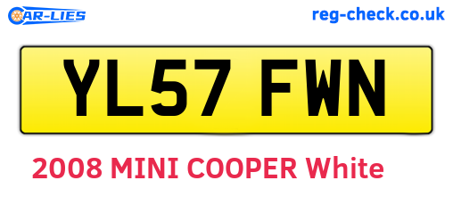 YL57FWN are the vehicle registration plates.