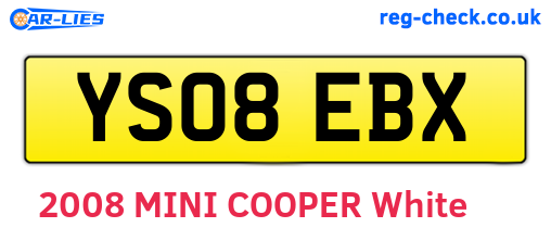 YS08EBX are the vehicle registration plates.