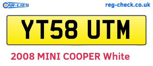 YT58UTM are the vehicle registration plates.