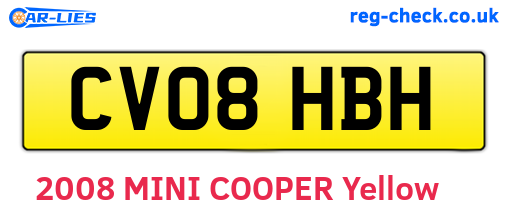 CV08HBH are the vehicle registration plates.