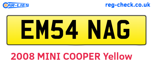 EM54NAG are the vehicle registration plates.