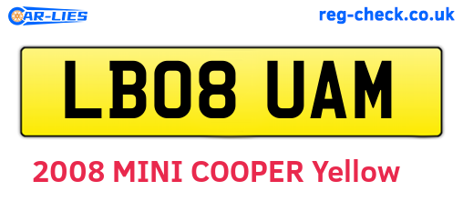 LB08UAM are the vehicle registration plates.