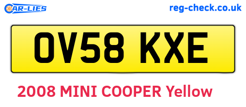 OV58KXE are the vehicle registration plates.