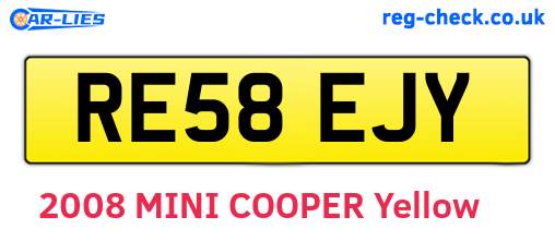 RE58EJY are the vehicle registration plates.