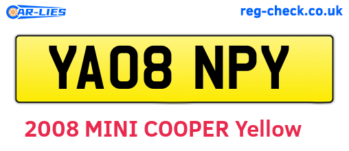 YA08NPY are the vehicle registration plates.