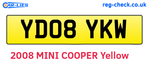 YD08YKW are the vehicle registration plates.