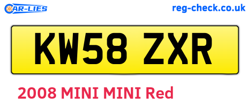KW58ZXR are the vehicle registration plates.