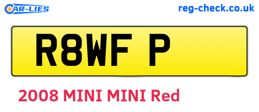 R8WFP are the vehicle registration plates.