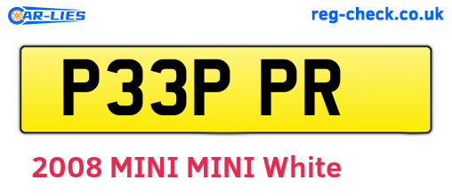 P33PPR are the vehicle registration plates.