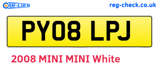 PY08LPJ are the vehicle registration plates.