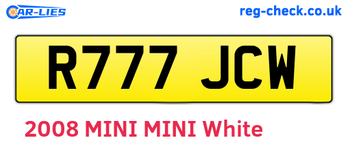 R777JCW are the vehicle registration plates.
