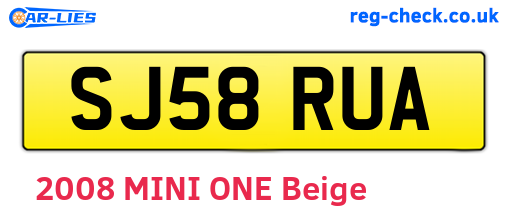 SJ58RUA are the vehicle registration plates.