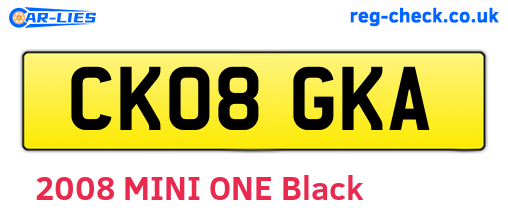 CK08GKA are the vehicle registration plates.