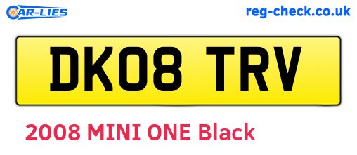 DK08TRV are the vehicle registration plates.