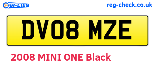 DV08MZE are the vehicle registration plates.