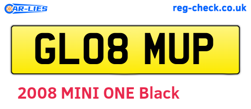 GL08MUP are the vehicle registration plates.