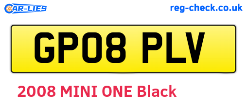 GP08PLV are the vehicle registration plates.