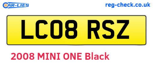 LC08RSZ are the vehicle registration plates.