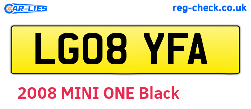 LG08YFA are the vehicle registration plates.