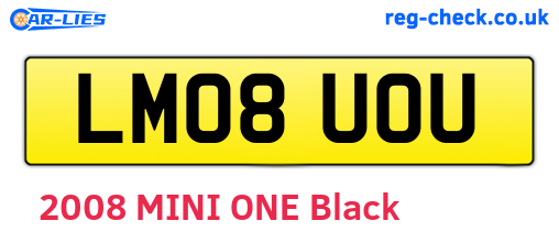 LM08UOU are the vehicle registration plates.