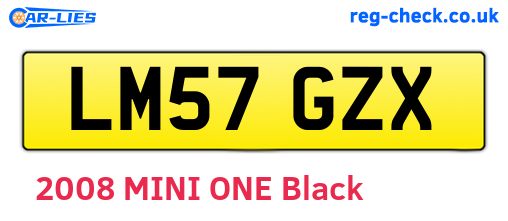 LM57GZX are the vehicle registration plates.